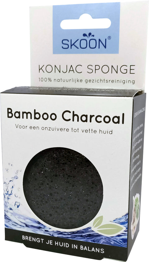 SKOON KONJAC SPONGE BAMBOO CHARCOAL 1S