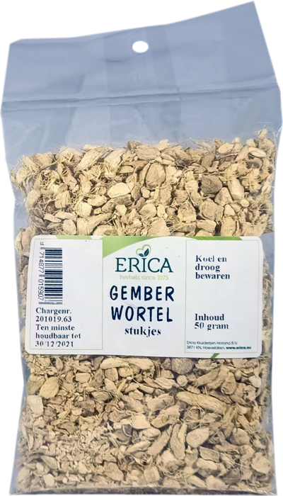 Gemberwortel gesneden