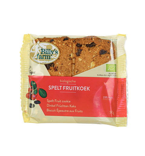 BILLY'S FARM FRUITKOEK SPELT 50 GRAM