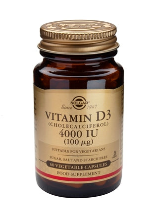 SOLGAR VITAMIN D-3 100 UG/ 4000 IU 60 ST