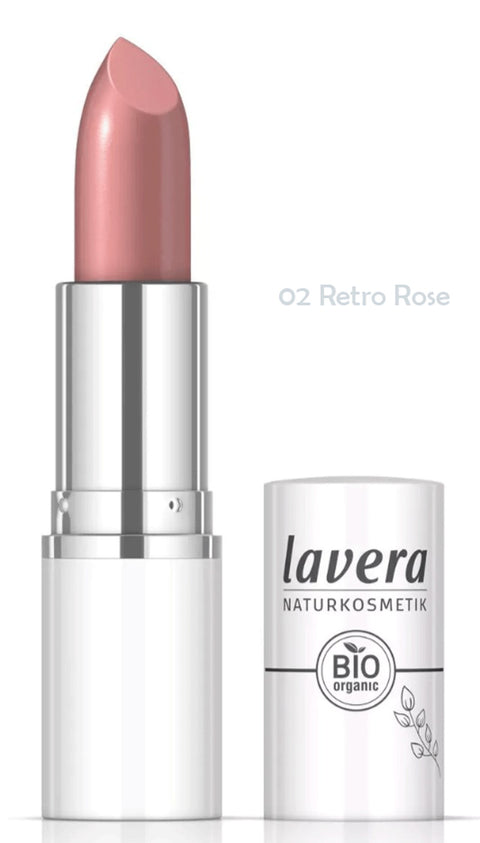 LAVERA LIPSTICK CREAM GLOW RETRO ROSE 02 4,5G