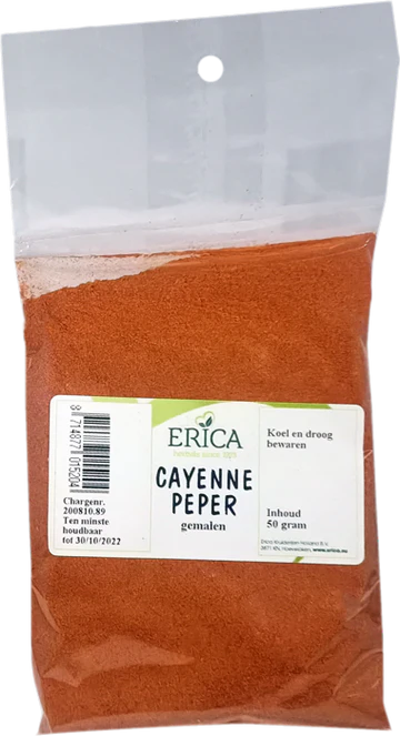 CAYENNE PEPER GEMALEN 50 G