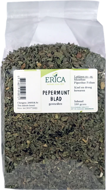 PEPERMUNTBLAD GESNEDEN 100 G