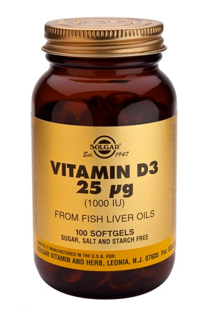 SOLGAR VITAMIN D-3 25 UG/1000 IU SO 100 ST