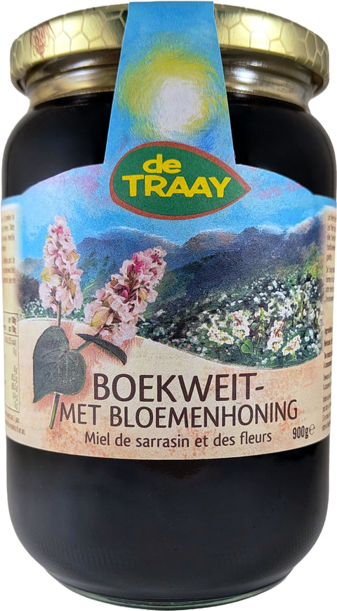 DE TRAAY HONING BOEKWEIT VLOEIBAAR 900 GRAM