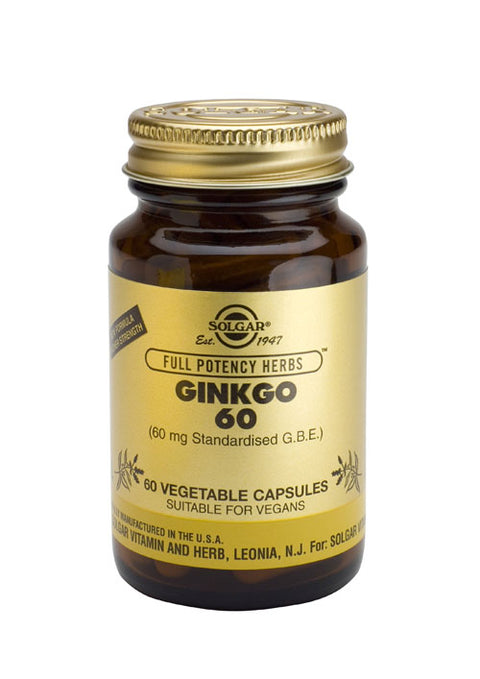 SOLGAR GINKGO 60 MG VEGETABLE 60CAP