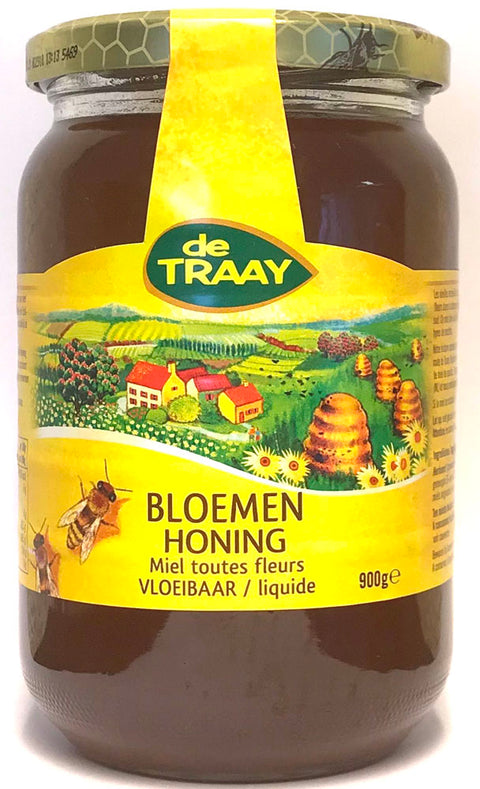DE TRAAY HONING BLOEMEN VLOEIBAAR 900 GRAM EKO