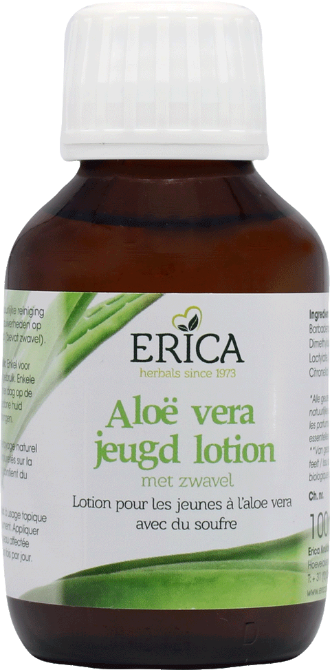 ALOE JEUGDLOTION MET ZWAVEL 100 ML GLAS